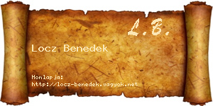 Locz Benedek névjegykártya