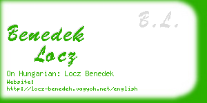 benedek locz business card